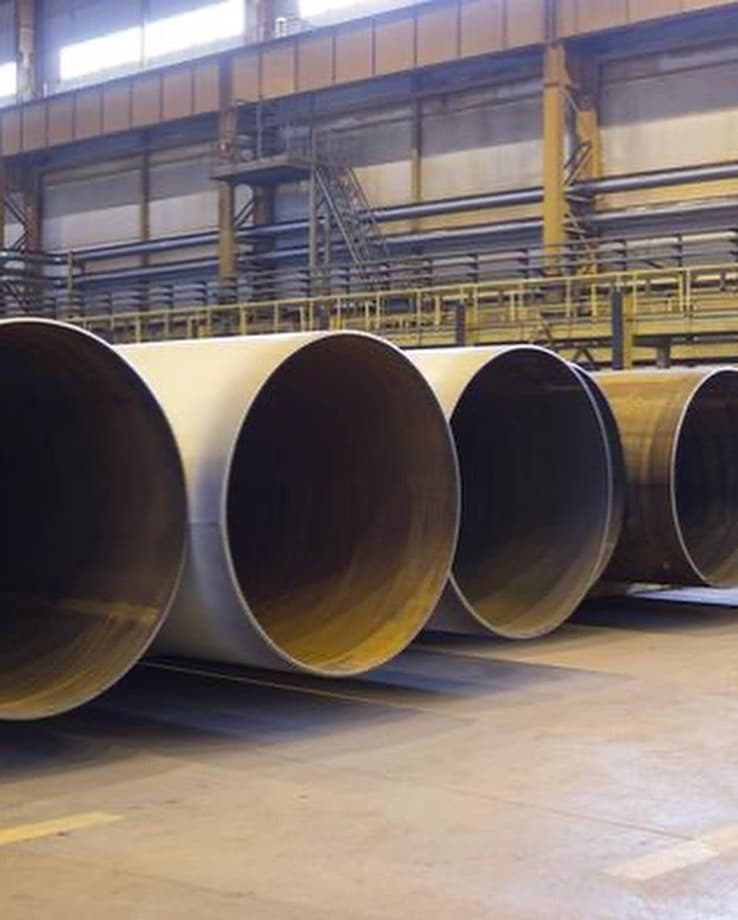 Se observan Tubería de Diámetros Mayores organizadas en un espacio industrial, con un ambiente limpio y ordenado, resaltando su uso potencial en diversas aplicaciones.